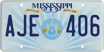 MS license plate AJE406