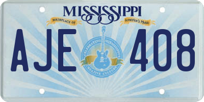 MS license plate AJE408