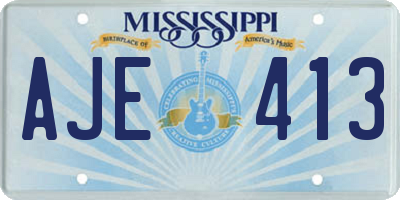 MS license plate AJE413