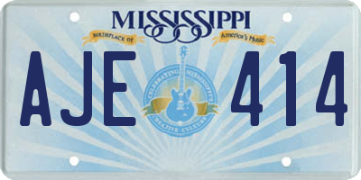 MS license plate AJE414