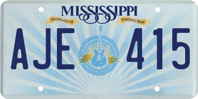 MS license plate AJE415
