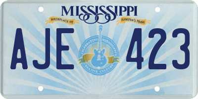MS license plate AJE423