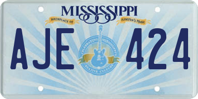 MS license plate AJE424