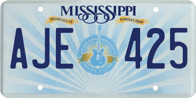 MS license plate AJE425