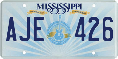 MS license plate AJE426