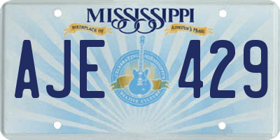 MS license plate AJE429
