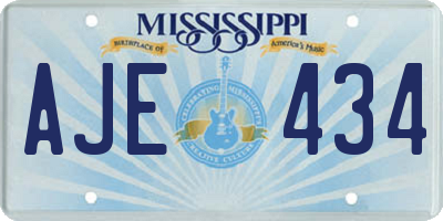 MS license plate AJE434