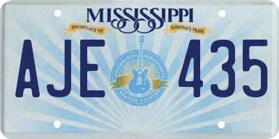 MS license plate AJE435