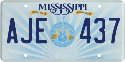 MS license plate AJE437