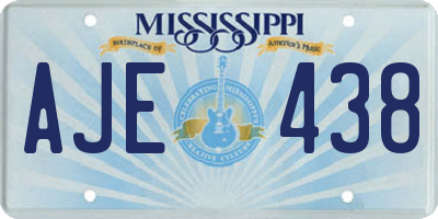 MS license plate AJE438