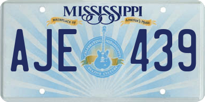 MS license plate AJE439