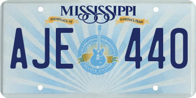 MS license plate AJE440