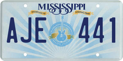 MS license plate AJE441