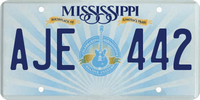 MS license plate AJE442