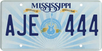 MS license plate AJE444