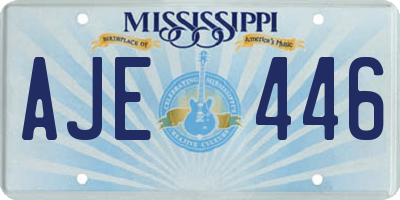 MS license plate AJE446