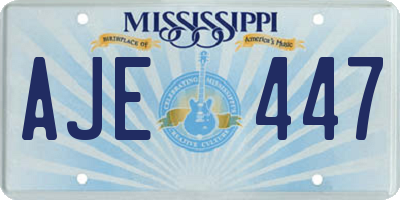 MS license plate AJE447