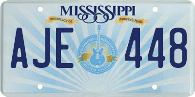 MS license plate AJE448
