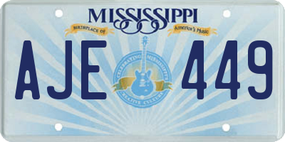 MS license plate AJE449