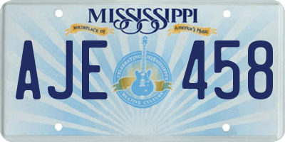 MS license plate AJE458