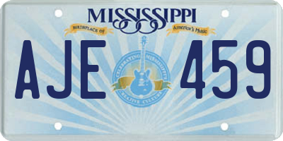 MS license plate AJE459