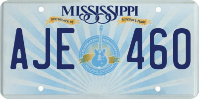 MS license plate AJE460