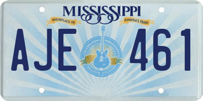 MS license plate AJE461