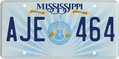 MS license plate AJE464