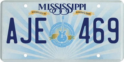 MS license plate AJE469