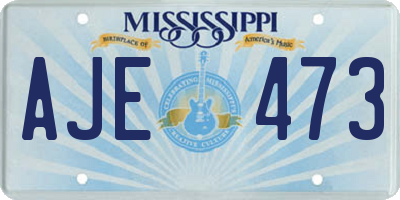 MS license plate AJE473