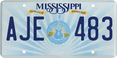 MS license plate AJE483