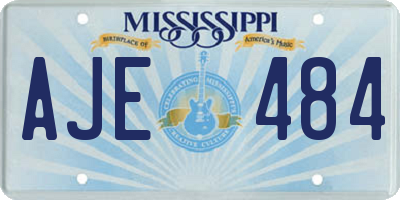 MS license plate AJE484