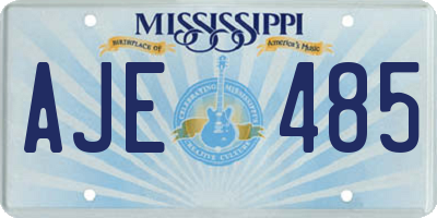 MS license plate AJE485