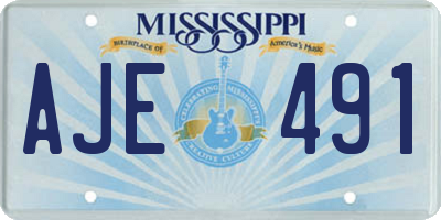 MS license plate AJE491