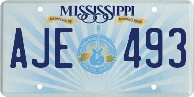 MS license plate AJE493