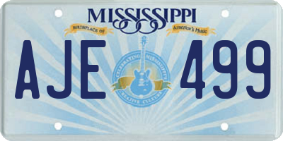 MS license plate AJE499