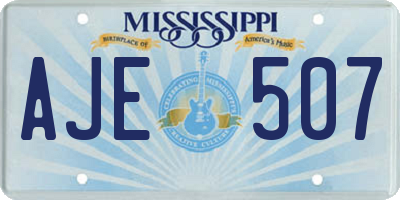 MS license plate AJE507