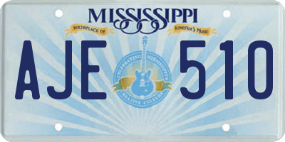 MS license plate AJE510