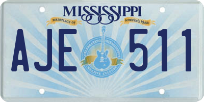MS license plate AJE511