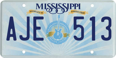 MS license plate AJE513