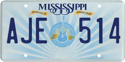 MS license plate AJE514