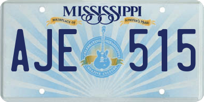 MS license plate AJE515