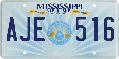 MS license plate AJE516