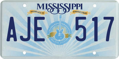 MS license plate AJE517