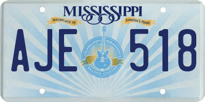 MS license plate AJE518