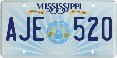 MS license plate AJE520