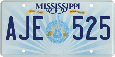 MS license plate AJE525