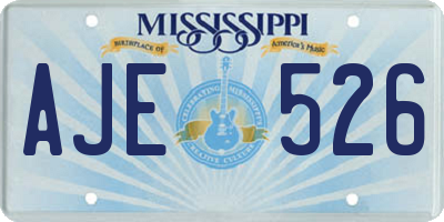 MS license plate AJE526
