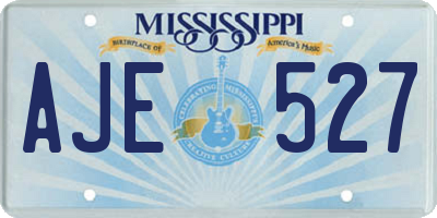 MS license plate AJE527