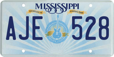 MS license plate AJE528